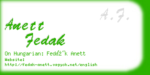 anett fedak business card